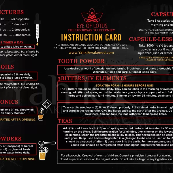 Yahki Awakened Instruction Card